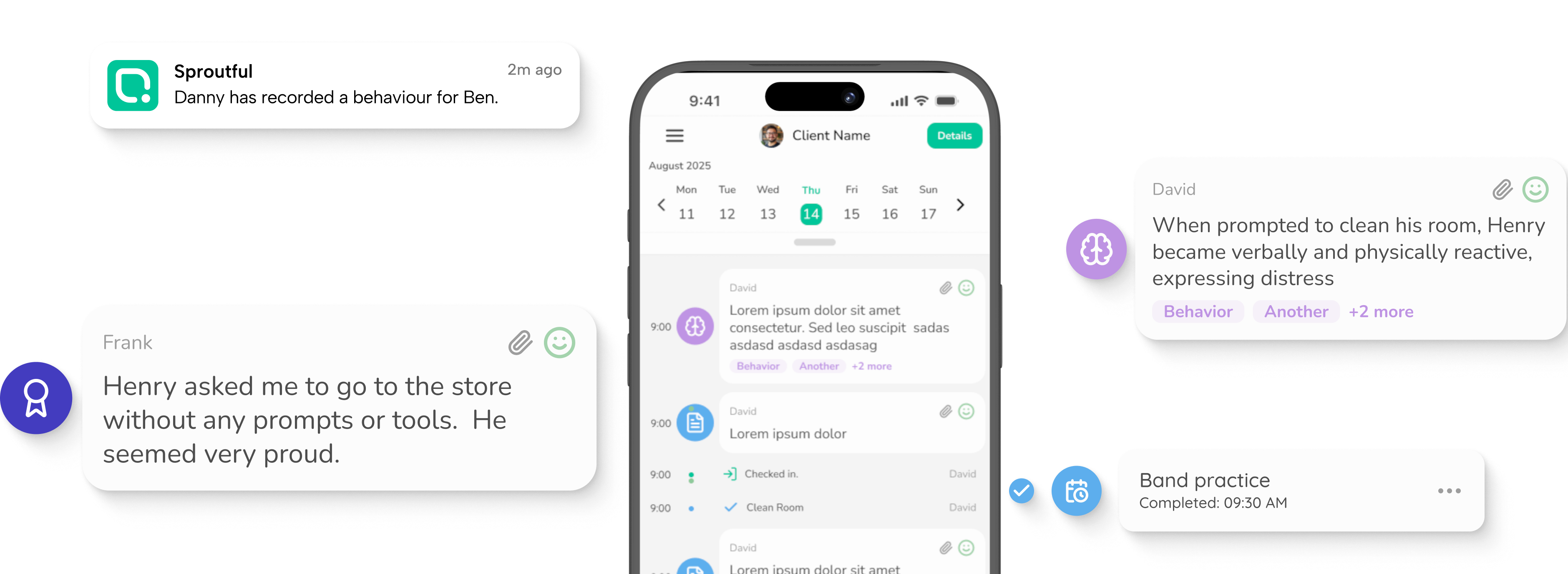 Sproutful platform for managing client care